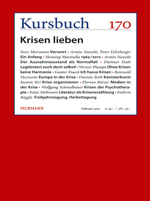 Upplýsingar um Kursbuch 170 eftir Armin Nassehi - Biðlisti